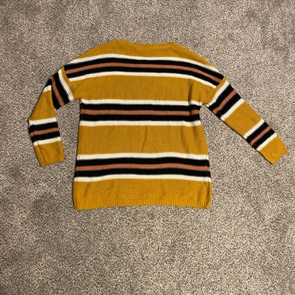 Free People Mustard Striped Crewneck Sweater - Picture 5 of 5